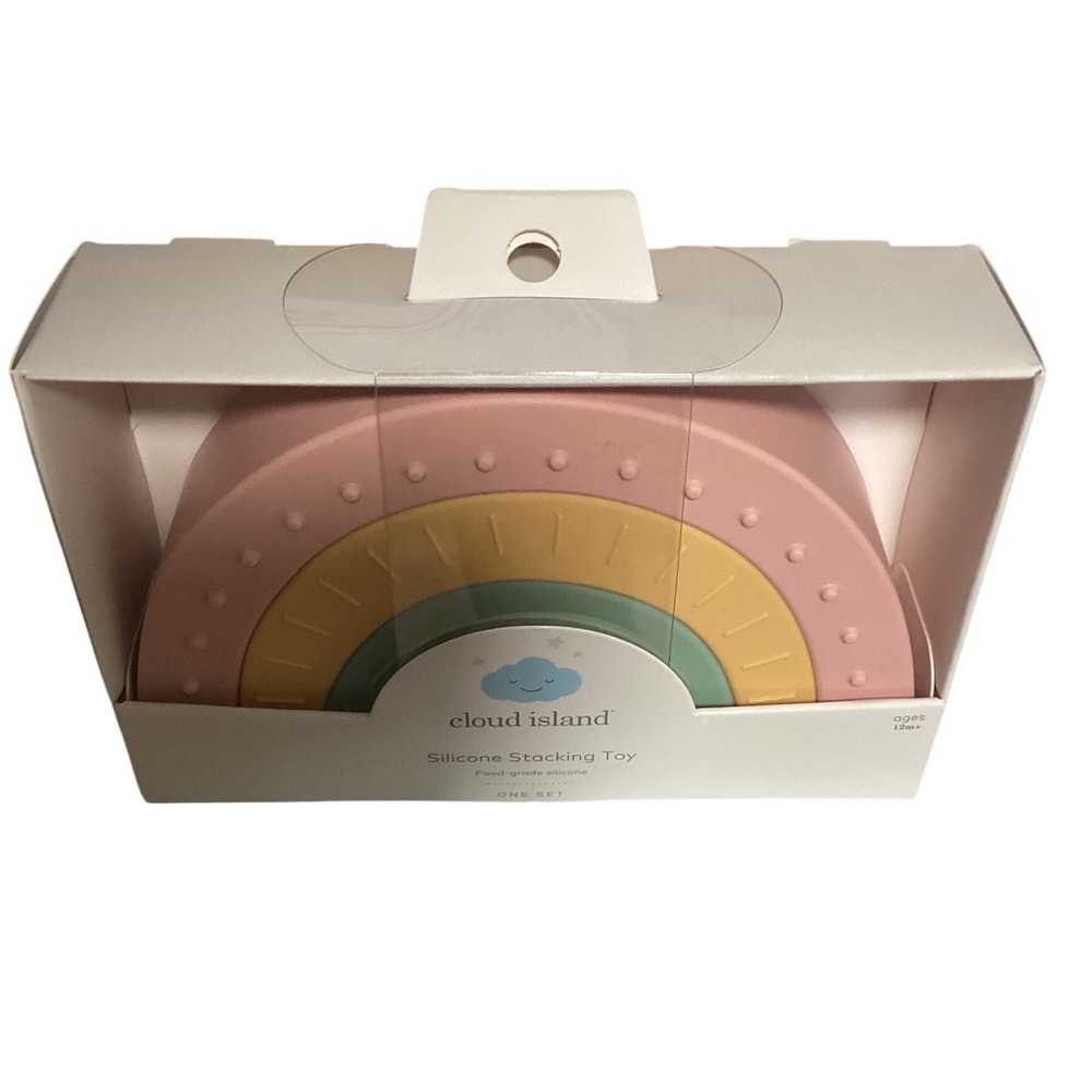 Cloud Island Silicone Stacking Toy Rainbow Ages 12 Months Food Grade